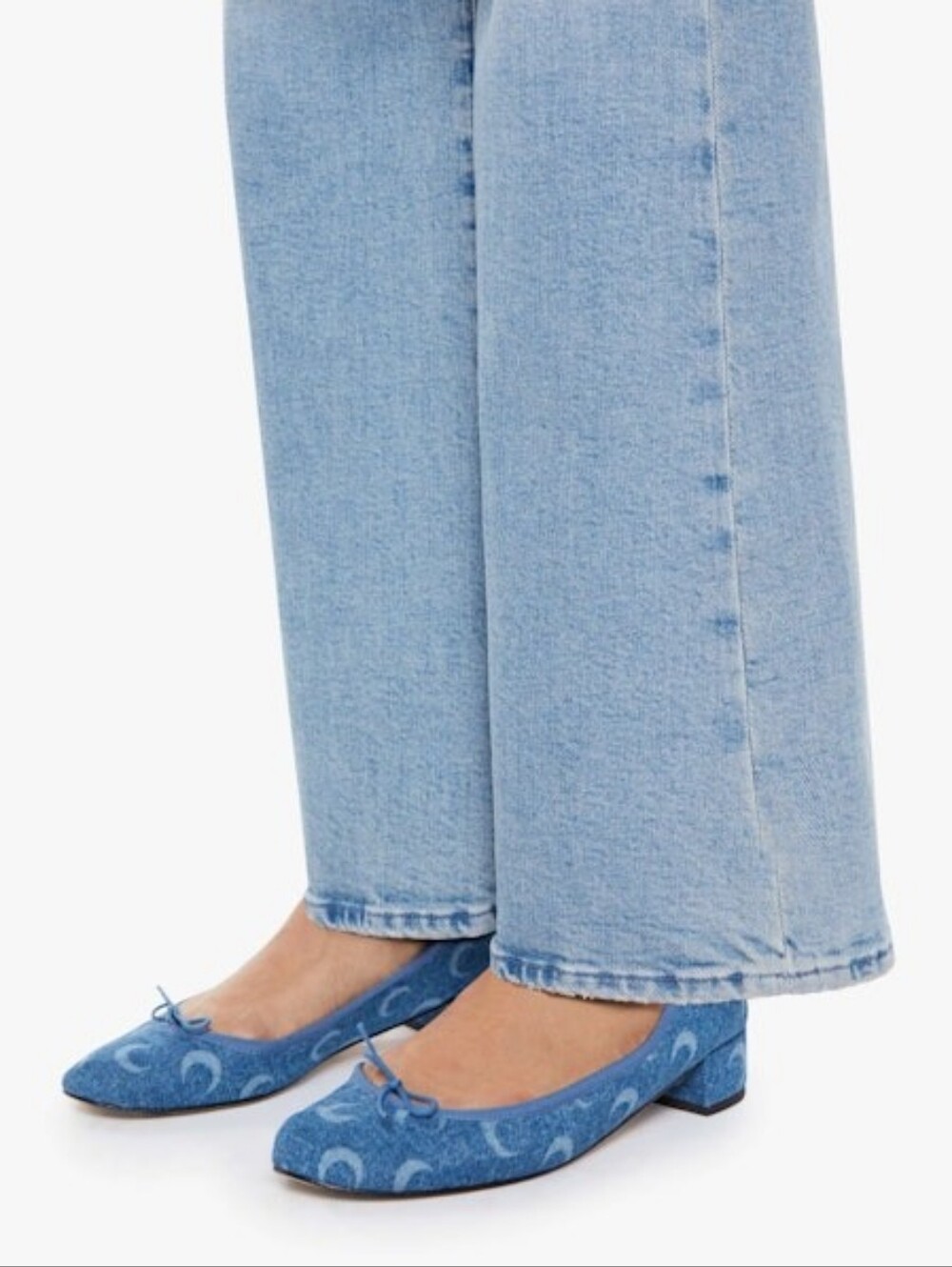 Marine Serre Blue Repetto Moon Laser Heels Denim